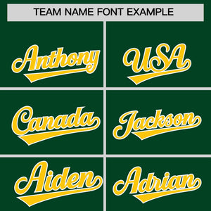 Custom Kelly Green Gold Personalized Classic Authentic Baseball Jersey