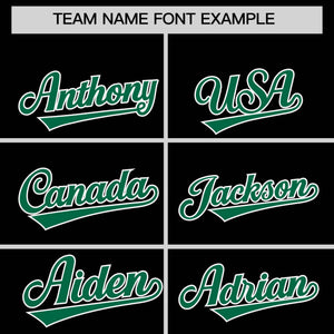 Custom Black Kelly Green Personalized Classic Authentic Baseball Jersey