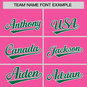 Custom Pink Kelly Green Personalized Classic Authentic Baseball Jersey