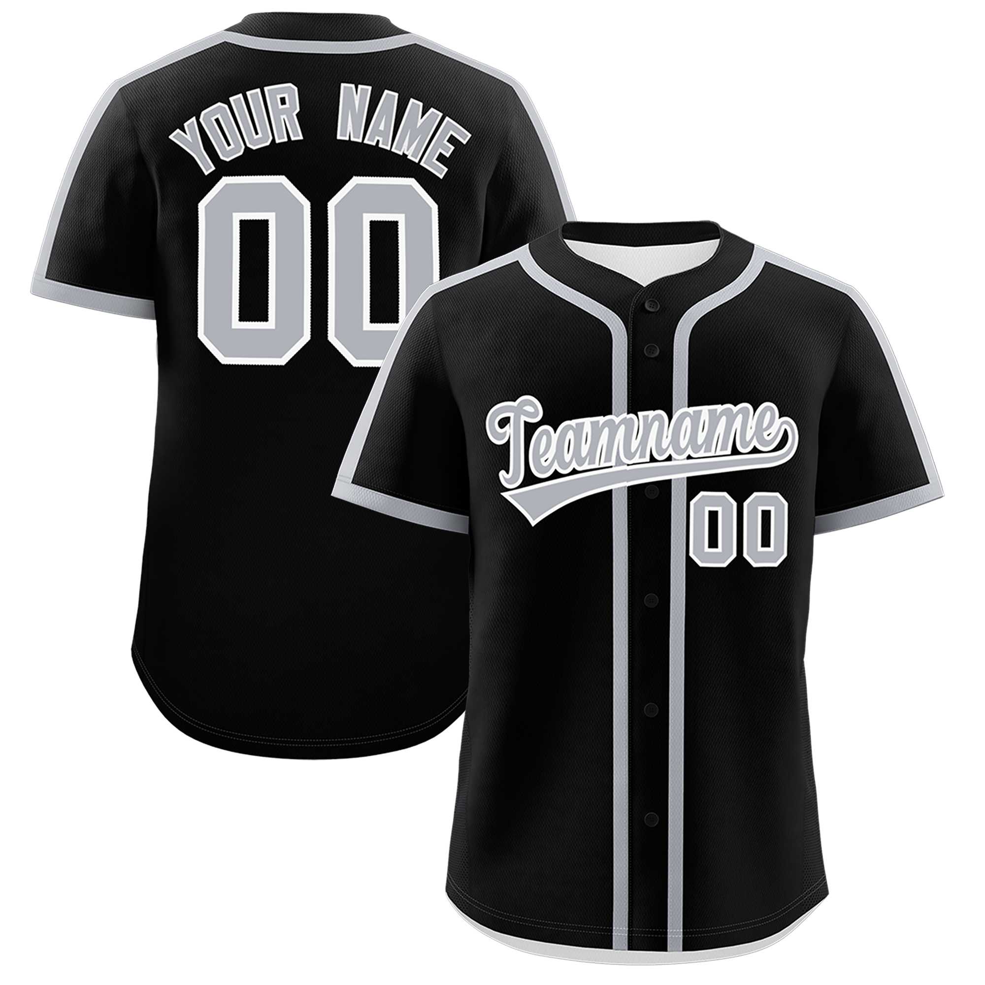 Custom Black Gray Personalized Classic Authentic Baseball Jersey