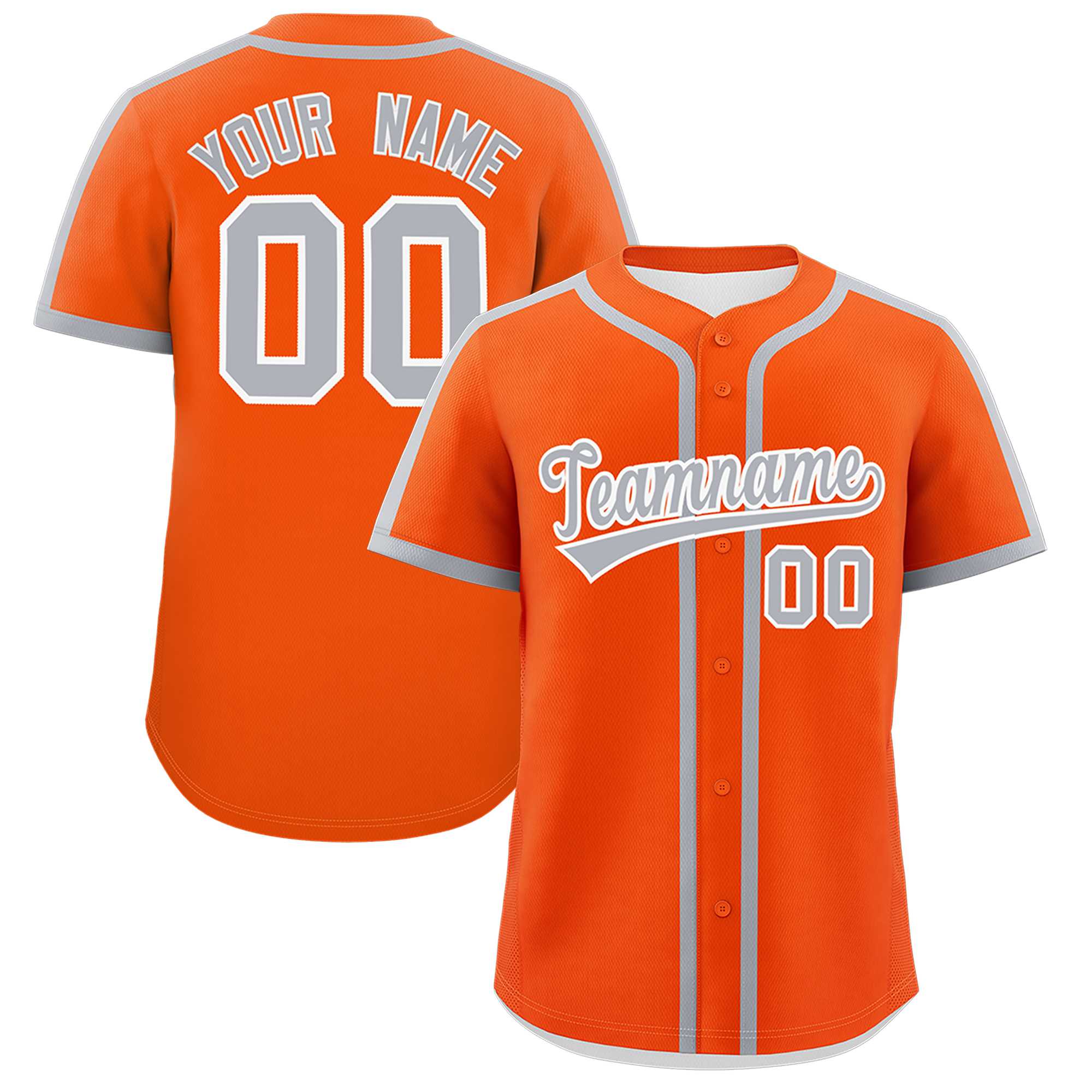 Custom Orange Gray Personalized Classic Authentic Baseball Jersey