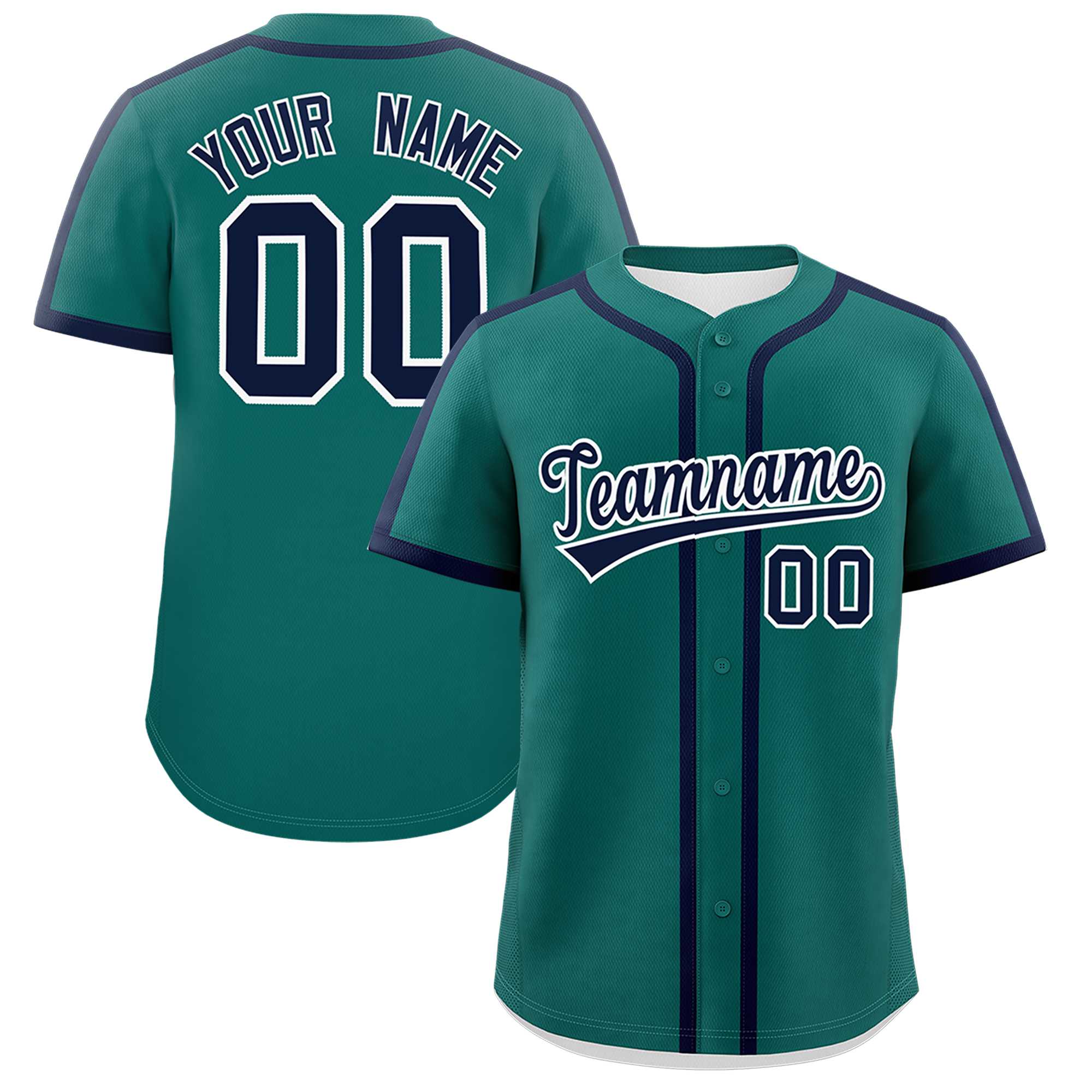 Custom Aqua Navy Personalized Classic Authentic Baseball Jersey