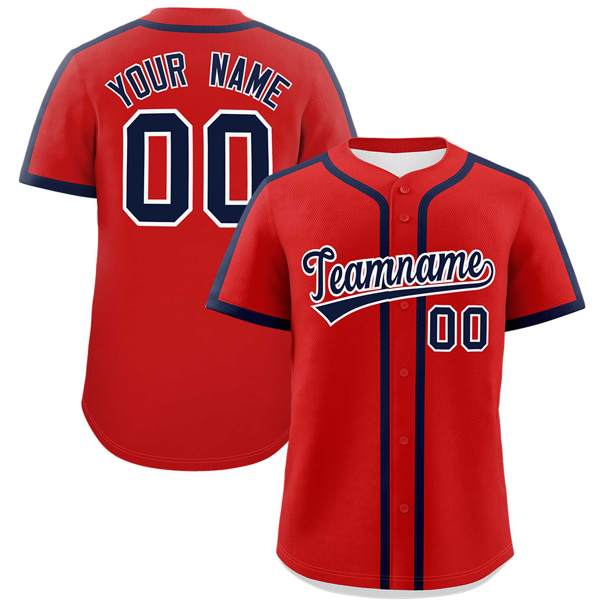 Custom Red Navy Personalized Classic Authentic Baseball Jersey