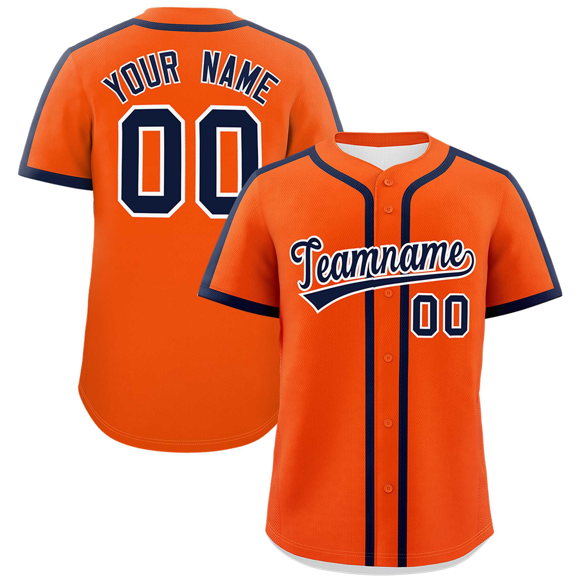 Custom Orange Navy Personalized Classic Authentic Baseball Jersey