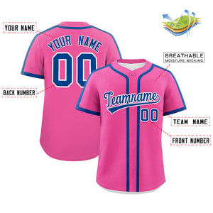 Custom Pink Royal Personalized Classic Authentic Baseball Jersey