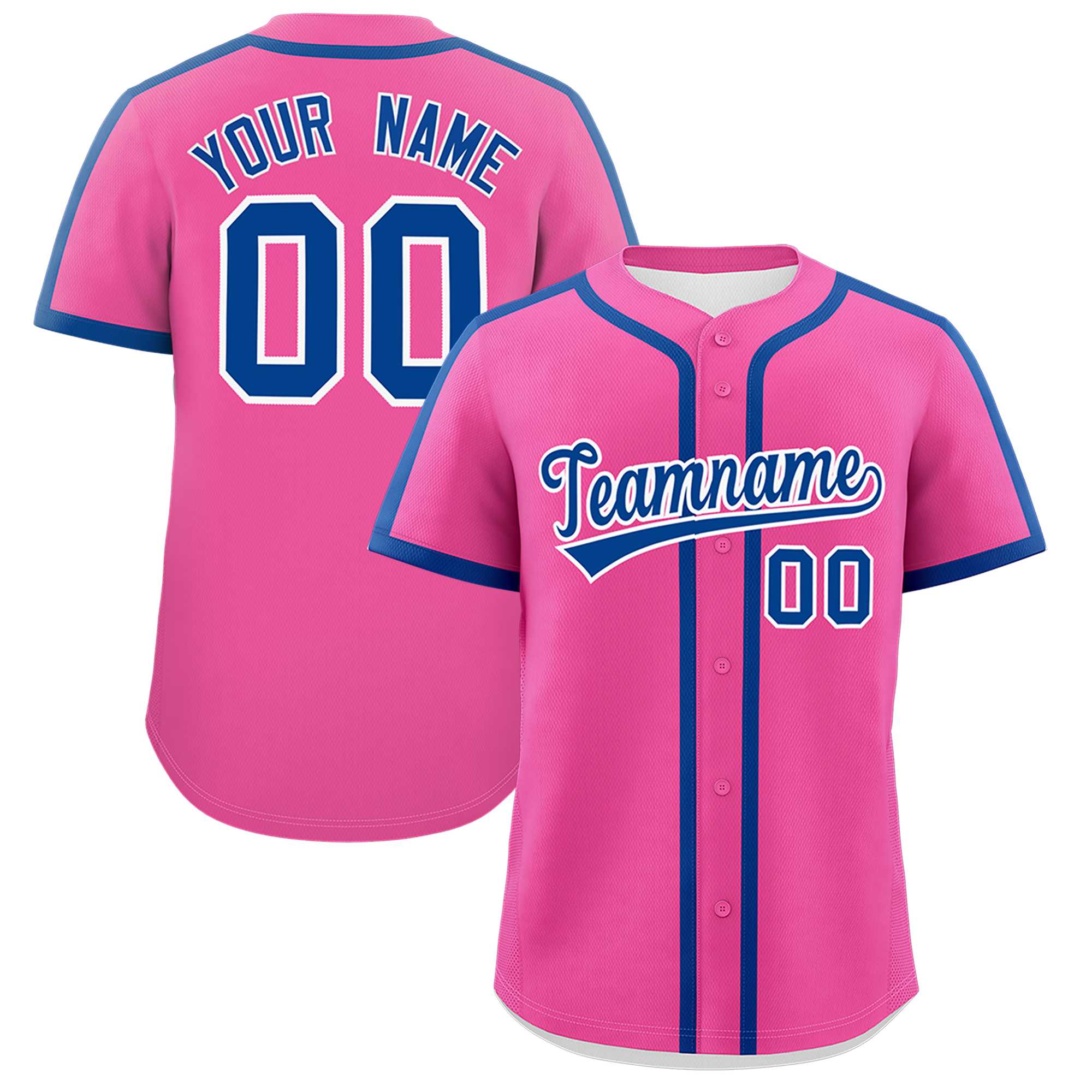 Custom Pink Royal Personalized Classic Authentic Baseball Jersey