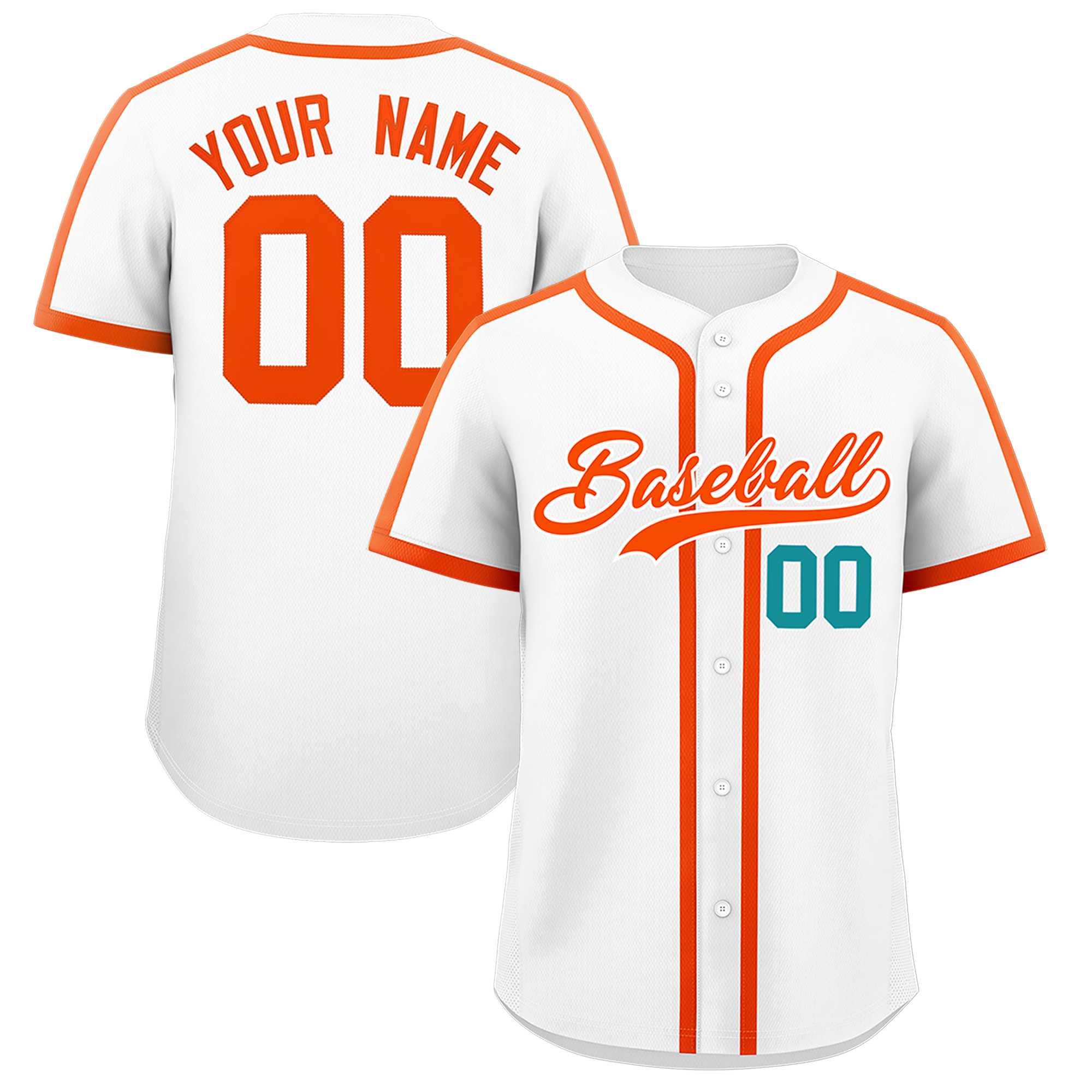 Custom White Orange Personalized Classic Authentic Baseball Jersey