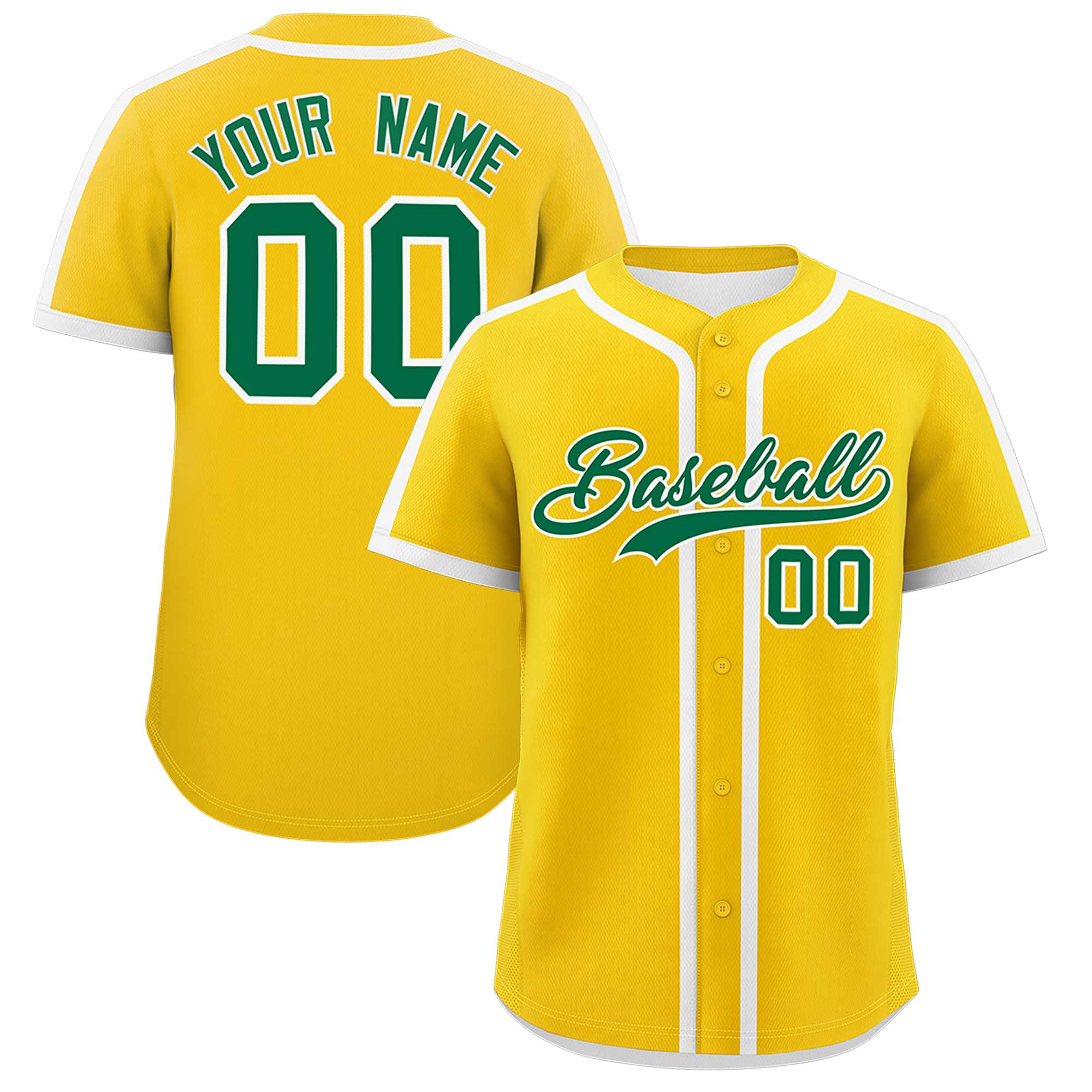 Custom Gold White Personalized Classic Authentic Baseball Jersey