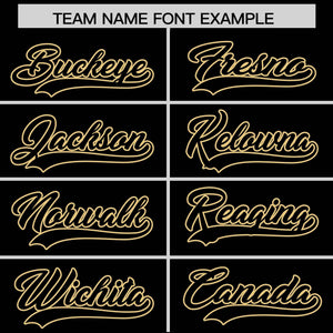 Custom Black Old Gold Personalized Classic Authentic Baseball Jersey