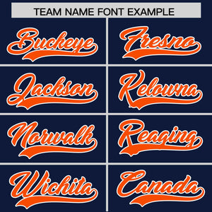 Custom Navy Orange Personalized Classic Authentic Baseball Jersey