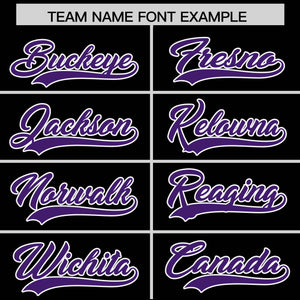 Custom Black Purple Personalized Classic Authentic Baseball Jersey