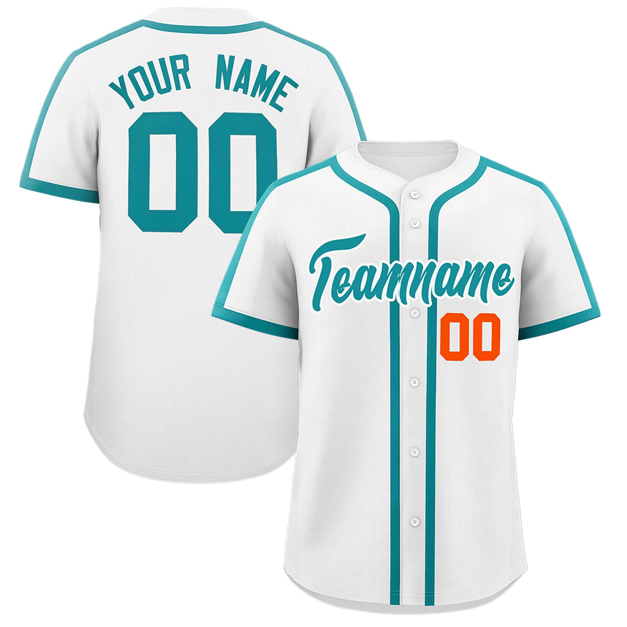 Custom White Aqua Personalized Classic Authentic Baseball Jersey