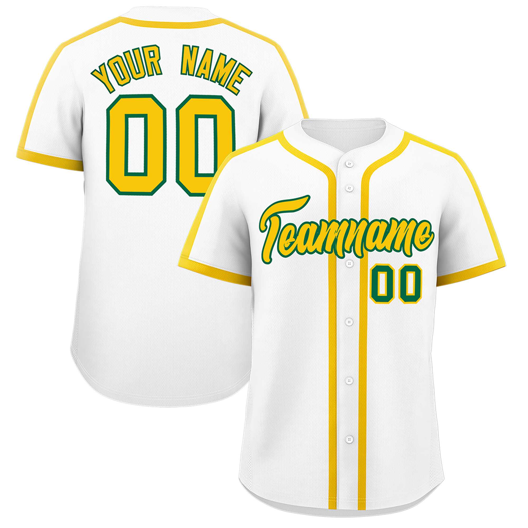 Custom White Gold Personalized Classic Authentic Baseball Jersey