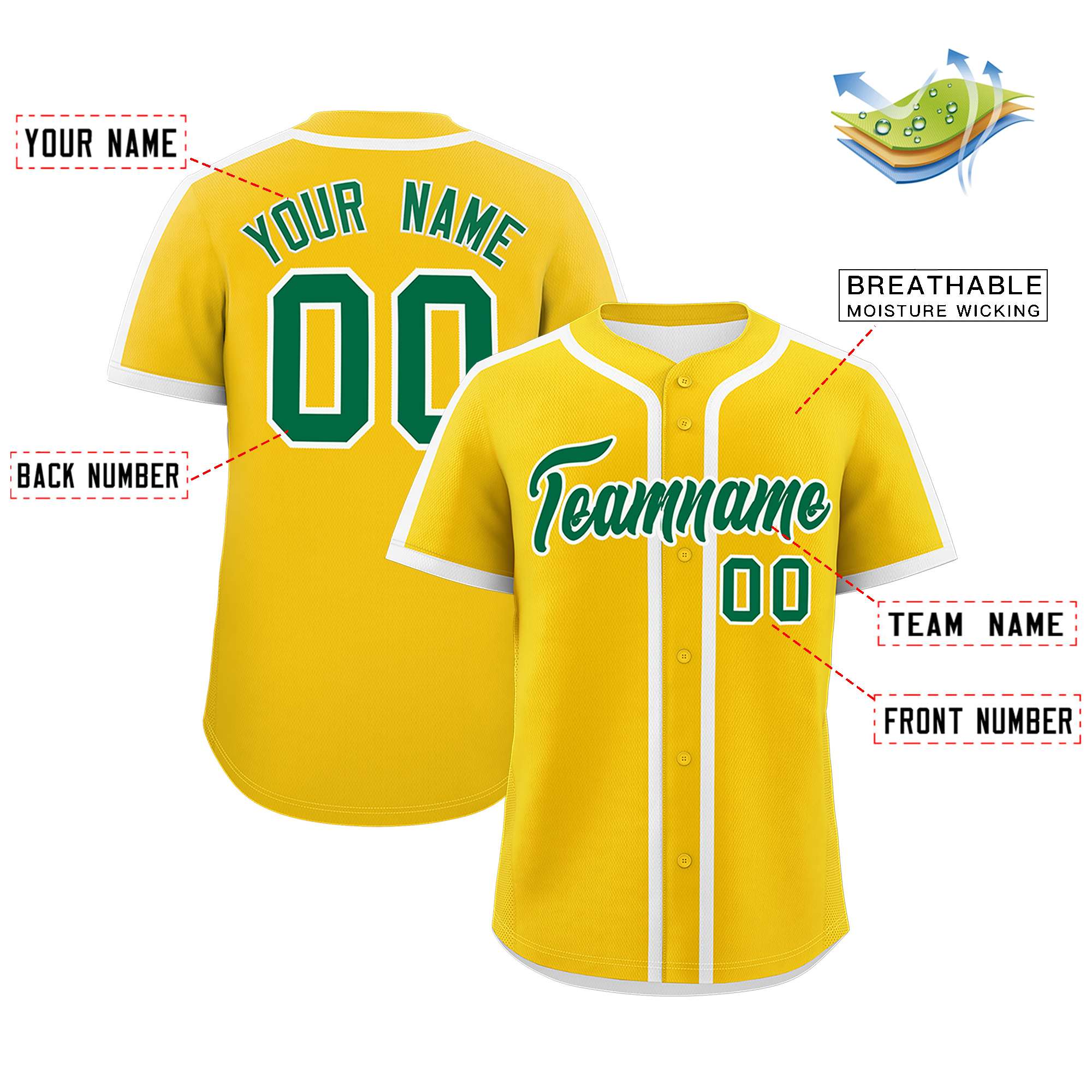 Custom Gold White Personalized Classic Authentic Baseball Jersey