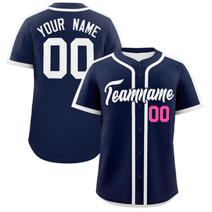 Custom Navy White Personalized Classic Authentic Baseball Jersey