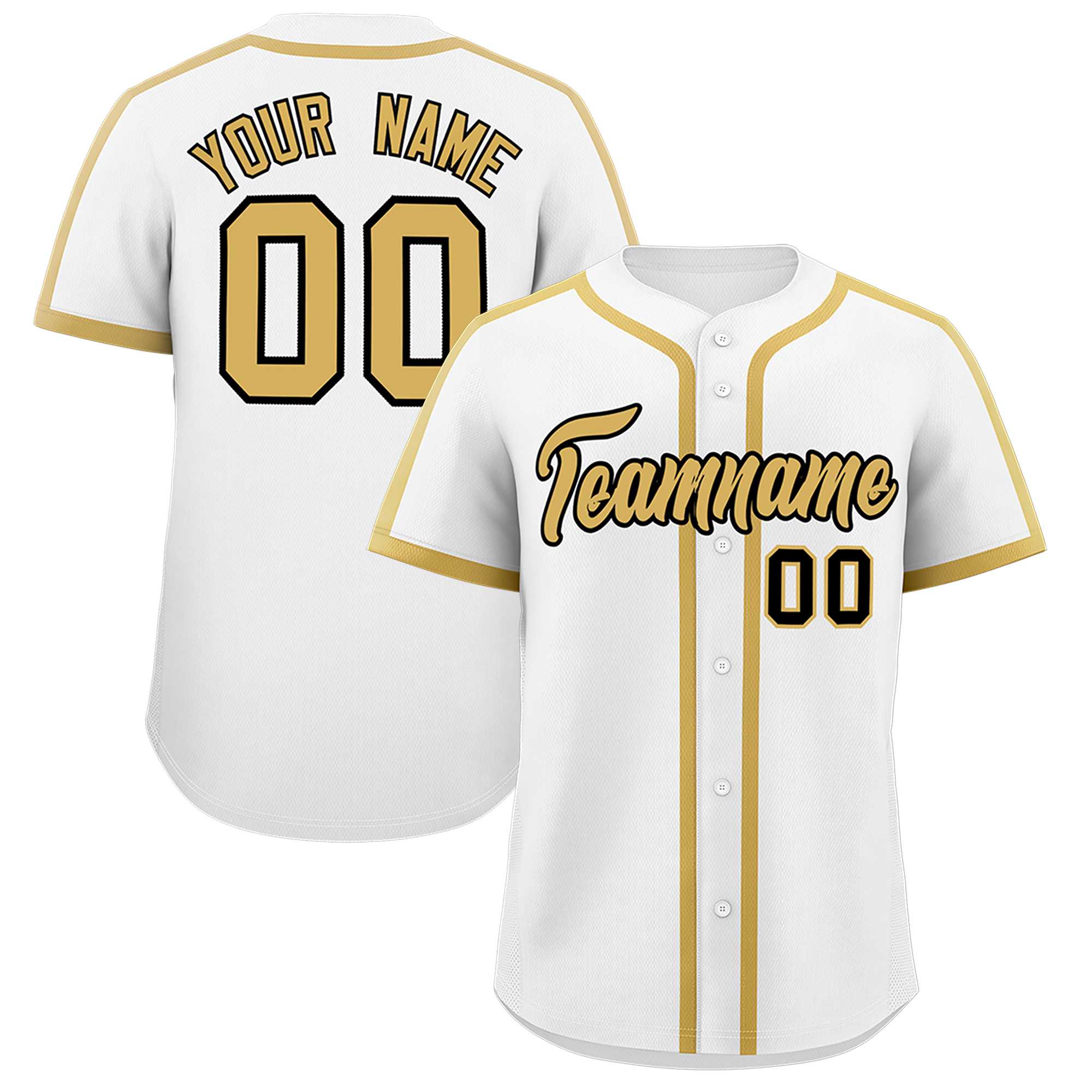 Custom White Khaki Personalized Classic Authentic Baseball Jersey