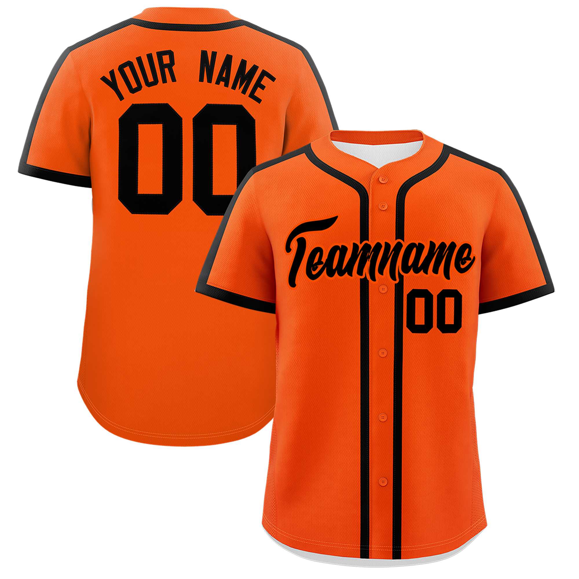 Custom Orange Black Personalized Classic Authentic Baseball Jersey