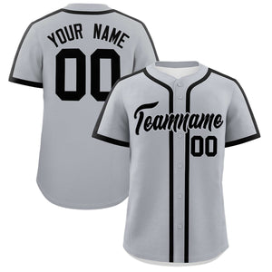 Custom Gray Black Personalized Classic Authentic Baseball Jersey