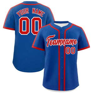 Custom Royal Red Personalized Classic Authentic Baseball Jersey