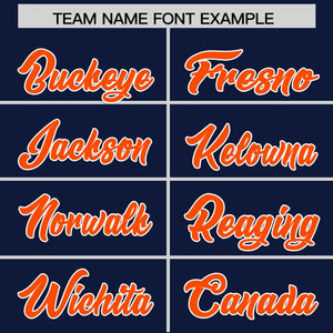 Custom Navy Orange Personalized Classic Authentic Baseball Jersey