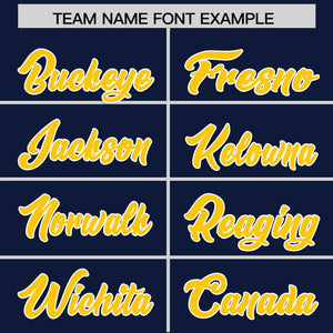 Custom Navy Gold Personalized Classic Authentic Baseball Jersey