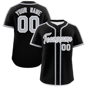 Custom Black Gray Personalized Classic Authentic Baseball Jersey