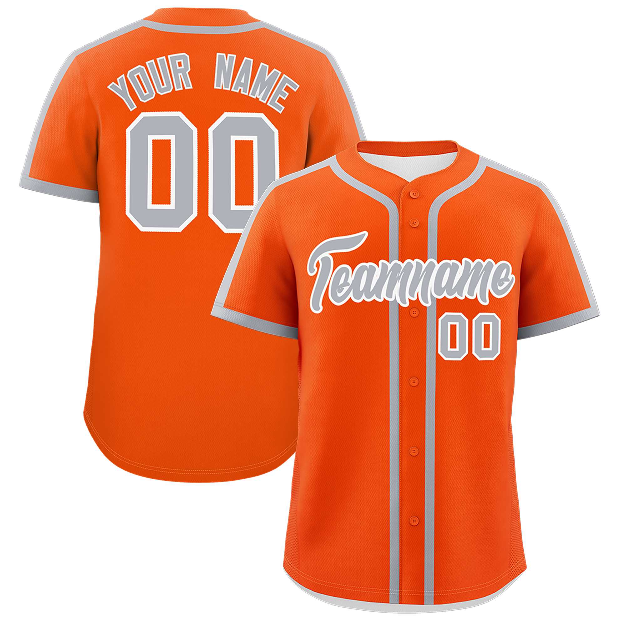 Custom Orange Gray Personalized Classic Authentic Baseball Jersey