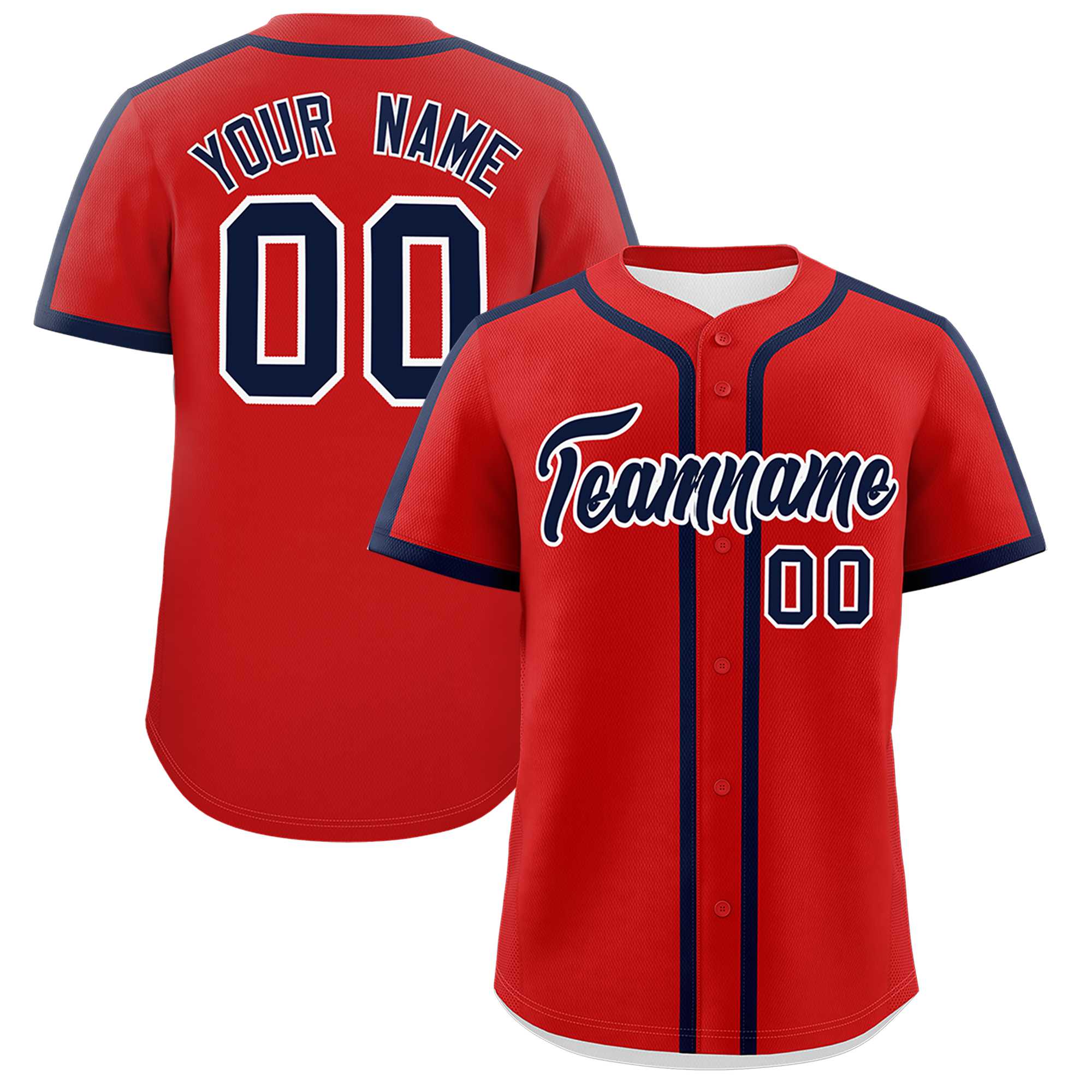 Custom Red Navy Personalized Classic Authentic Baseball Jersey