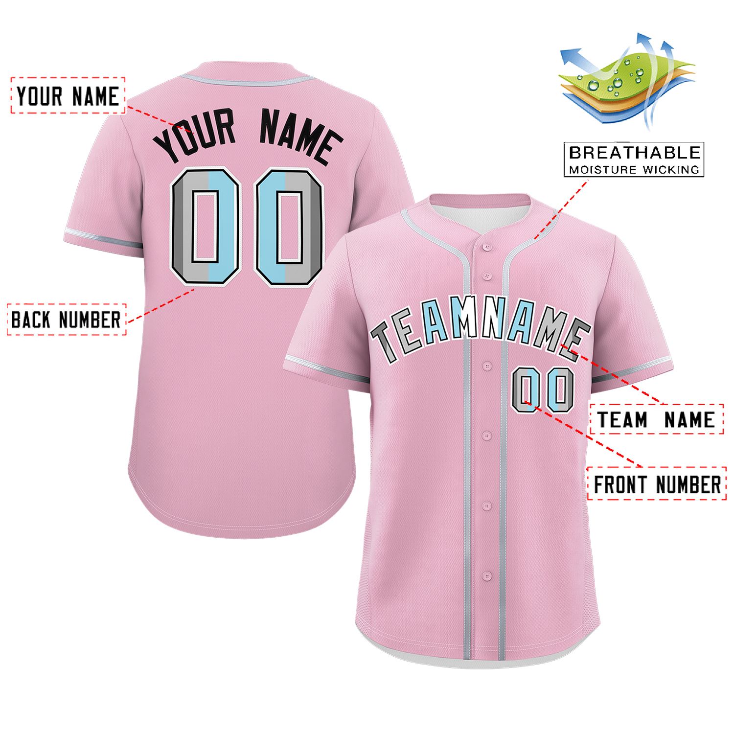 Custom Light Pink Demiboy For Pride Month Classic Style Authentic Baseball Jersey