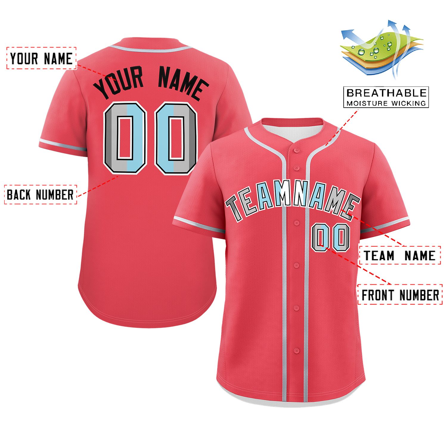 Custom Light Red Demiboy For Pride Month Classic Style Authentic Baseball Jersey