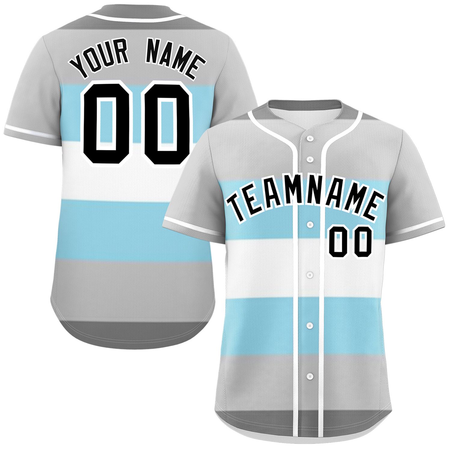 Custom Gray Powder Blue-White Demiboy For Pride Month Color Block Authentic Baseball Jersey