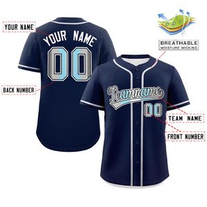 Custom Navy Demiboy For Pride Month Classic Style Authentic Baseball Jersey