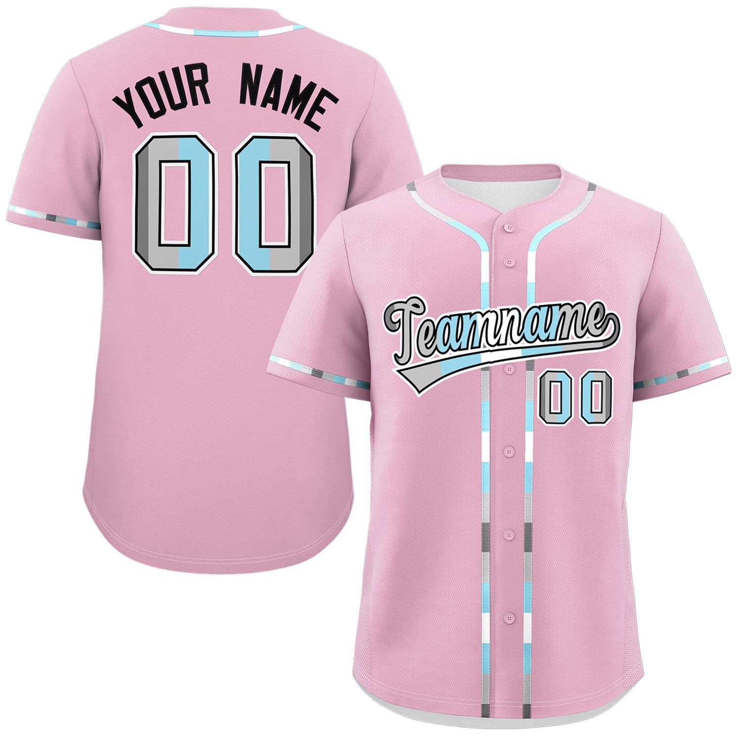 Custom Light Pink Demiboy For Pride Month Classic Style Authentic Baseball Jersey