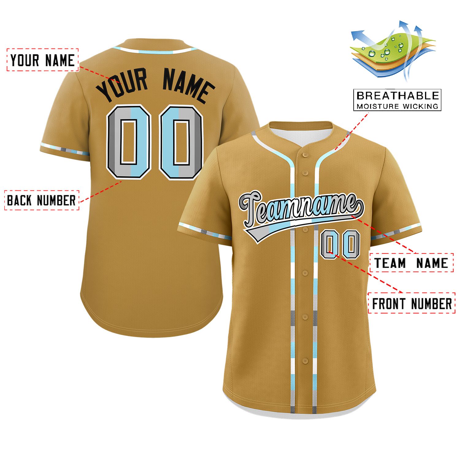 Custom Old Gold Demiboy For Pride Month Classic Style Authentic Baseball Jersey