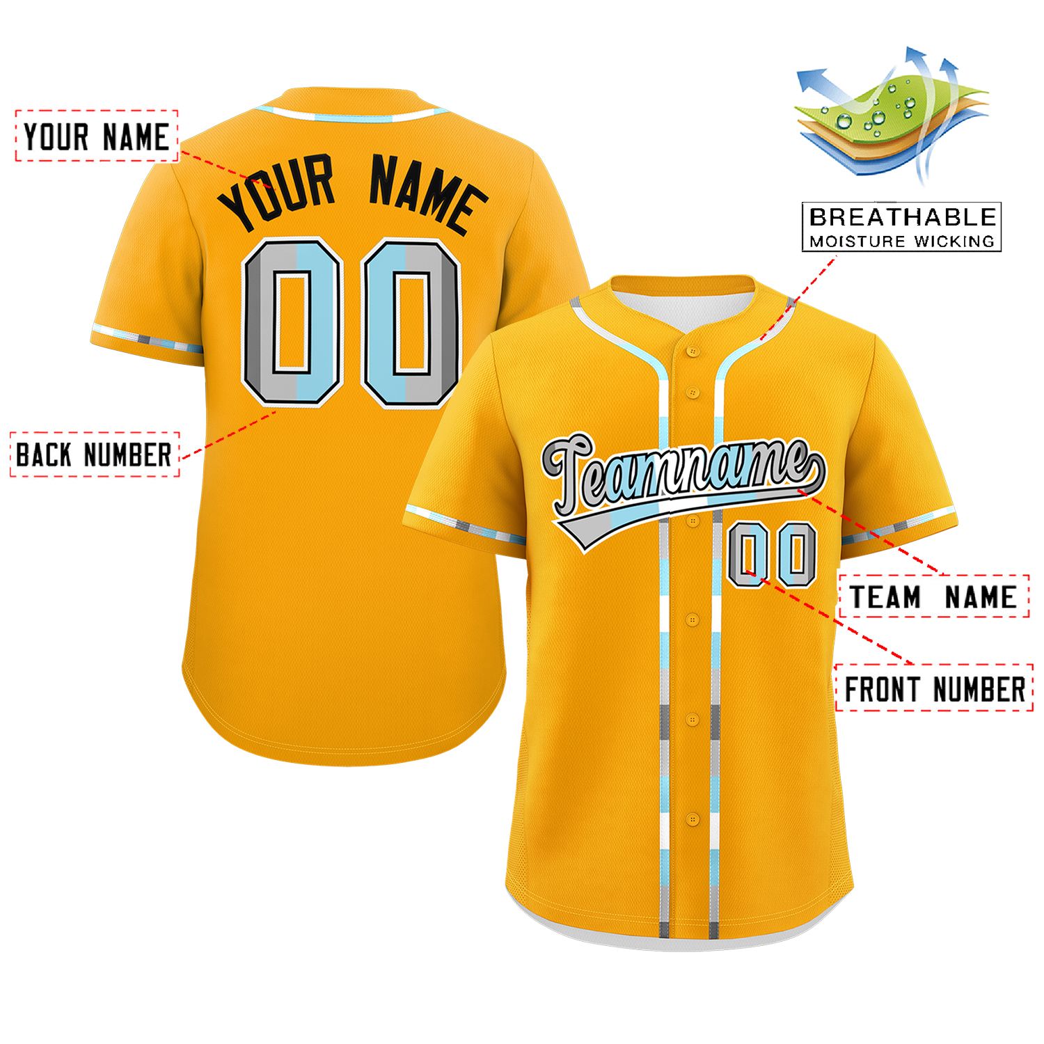 Custom Yellow Demiboy For Pride Month Classic Style Authentic Baseball Jersey