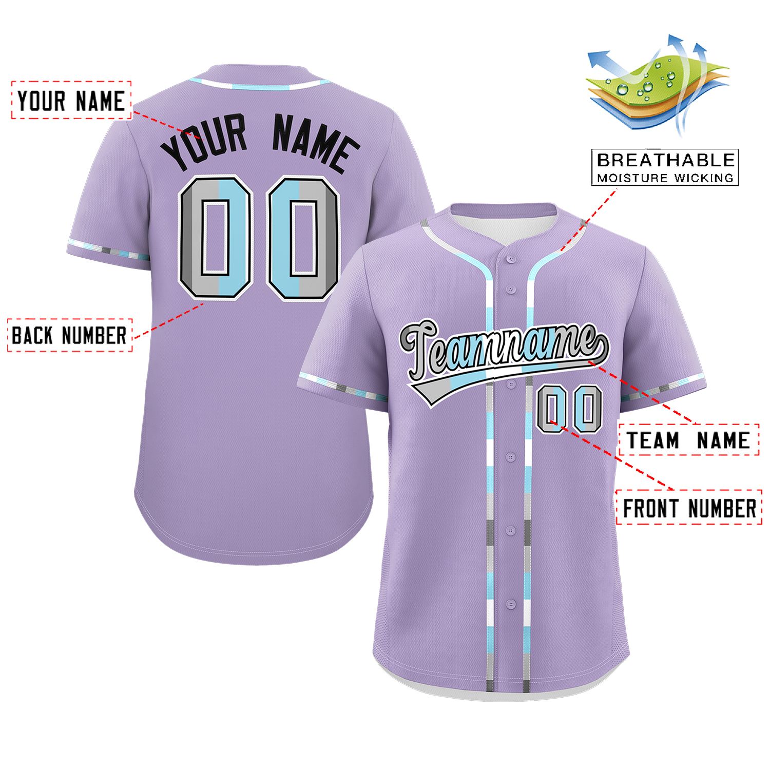 Custom Light Purple Demiboy For Pride Month Classic Style Authentic Baseball Jersey