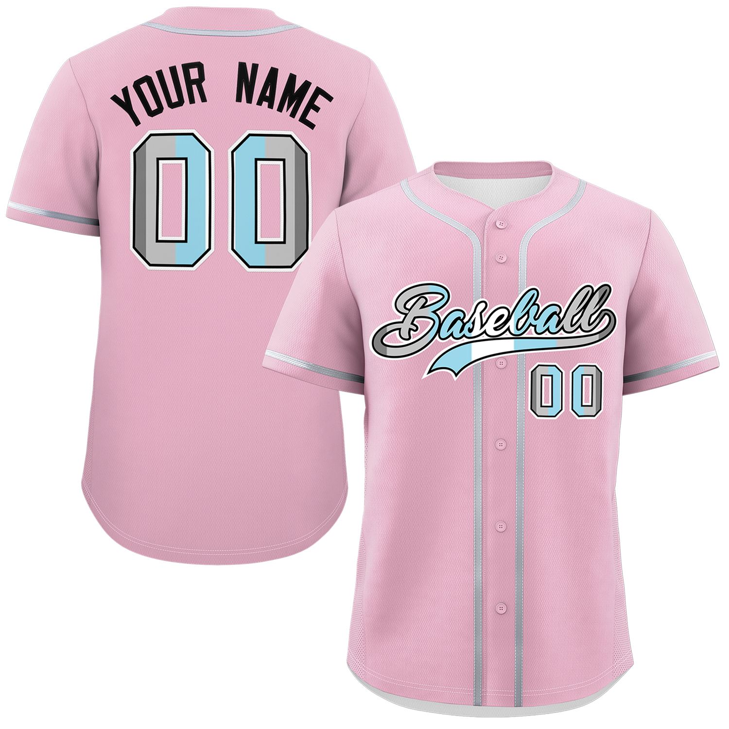 Custom Light Pink Demiboy For Pride Month Classic Style Authentic Baseball Jersey