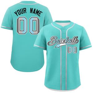 Custom Aqua Demiboy For Pride Month Classic Style Authentic Baseball Jersey