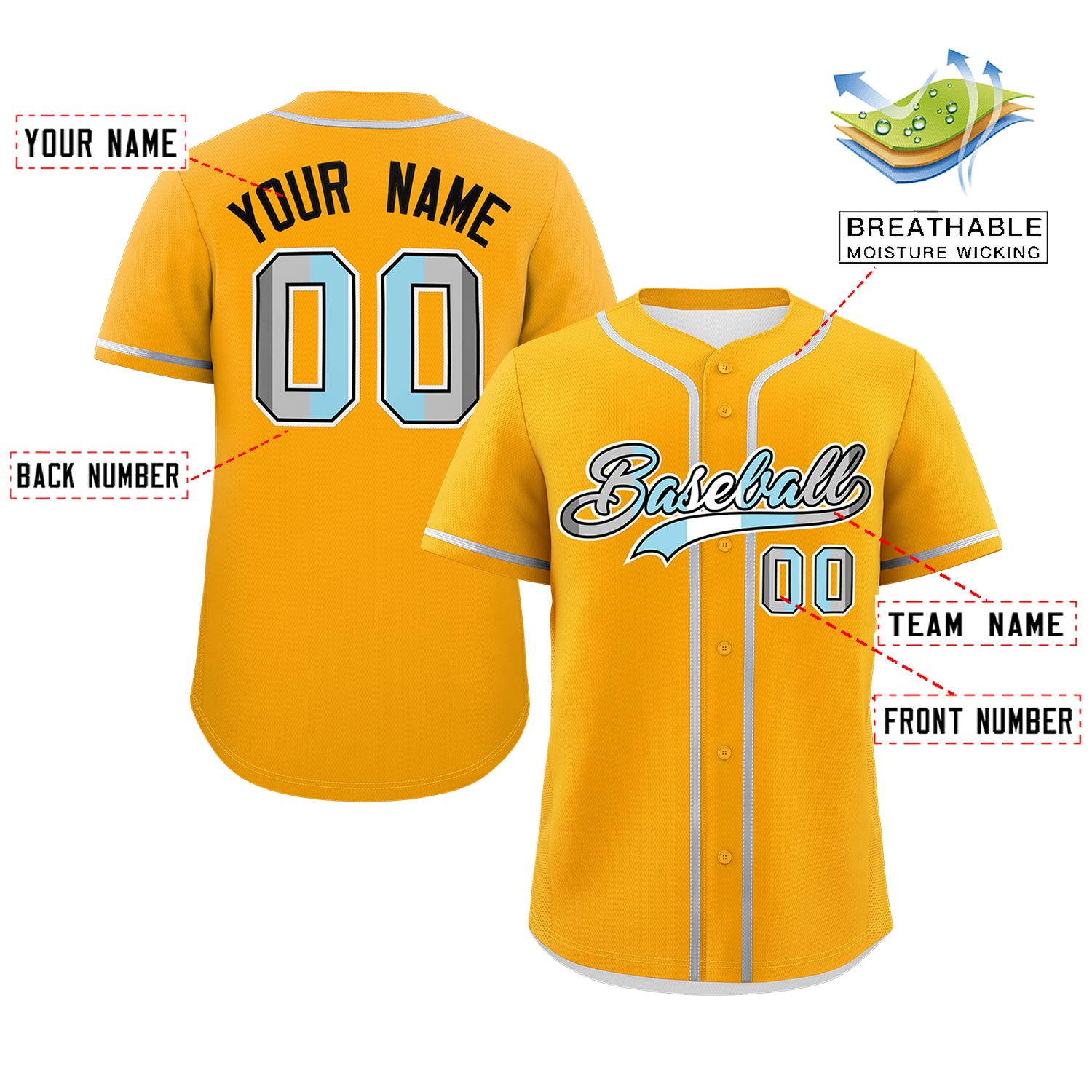 Custom Yellow Demiboy For Pride Month Classic Style Authentic Baseball Jersey