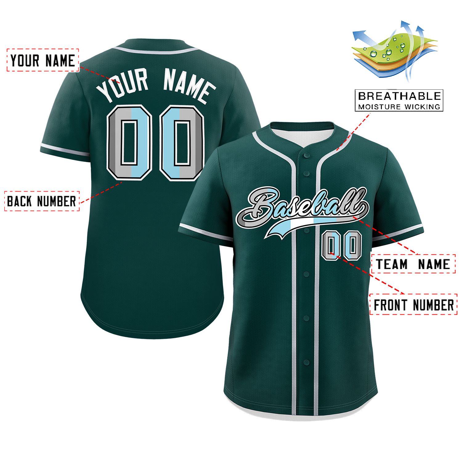 Custom Midnight Green Demiboy For Pride Month Classic Style Authentic Baseball Jersey