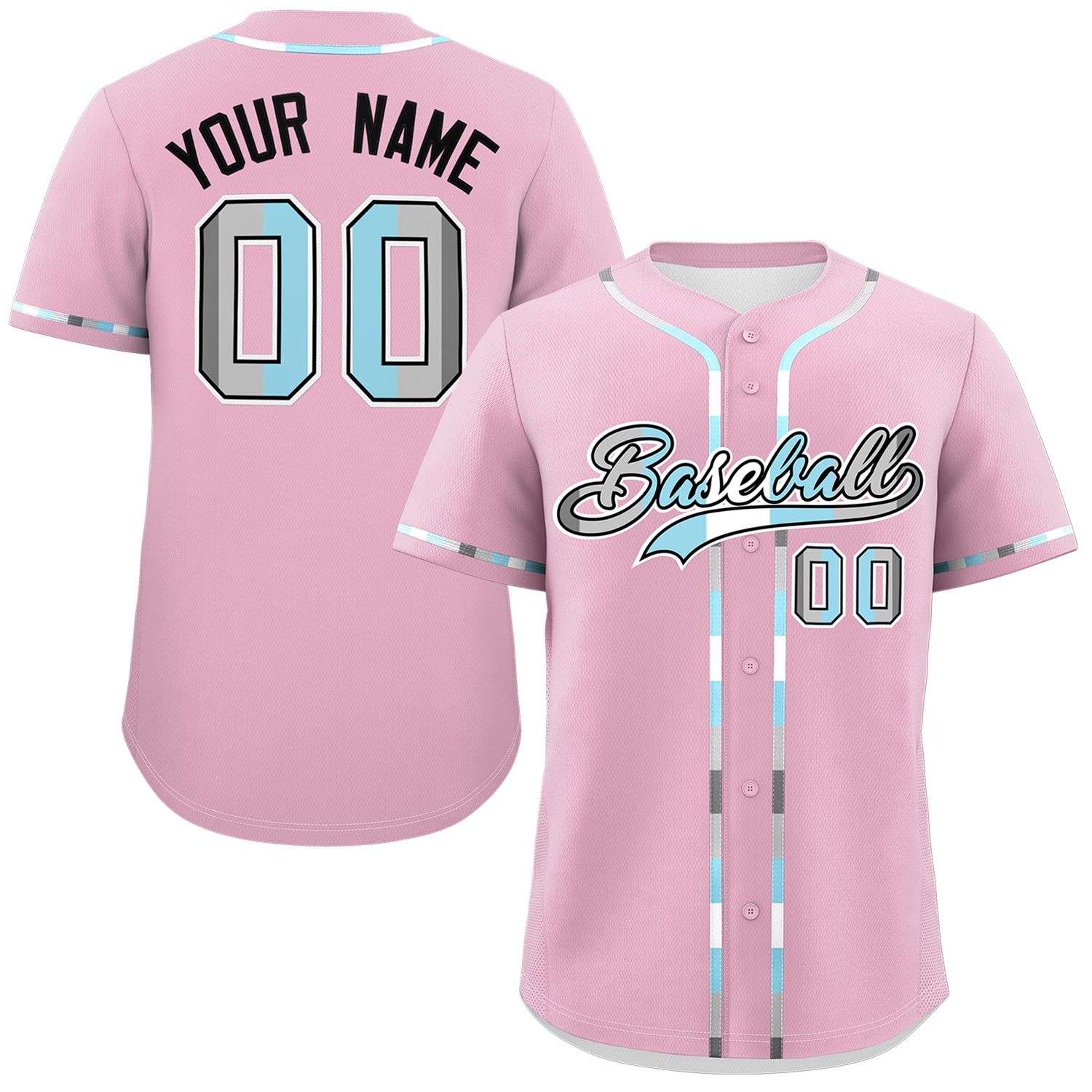 Custom Light Pink Demiboy For Pride Month Classic Style Authentic Baseball Jersey