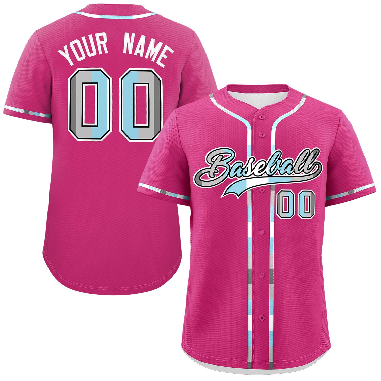 Custom Rose Red Demiboy For Pride Month Classic Style Authentic Baseball Jersey