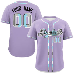 Custom Light Purple Demiboy For Pride Month Classic Style Authentic Baseball Jersey