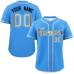 Custom Powder Blue Demiboy For Pride Month Classic Style Authentic Baseball Jersey