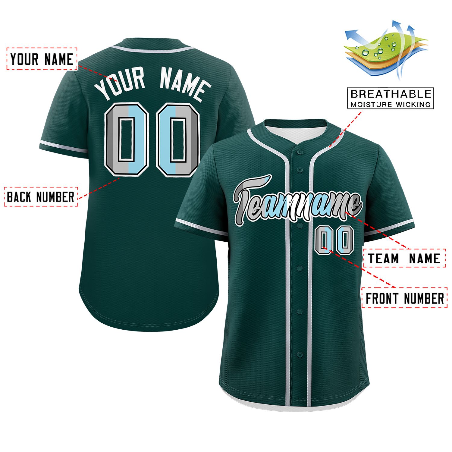 Custom Midnight Green Demiboy For Pride Month Classic Style Authentic Baseball Jersey