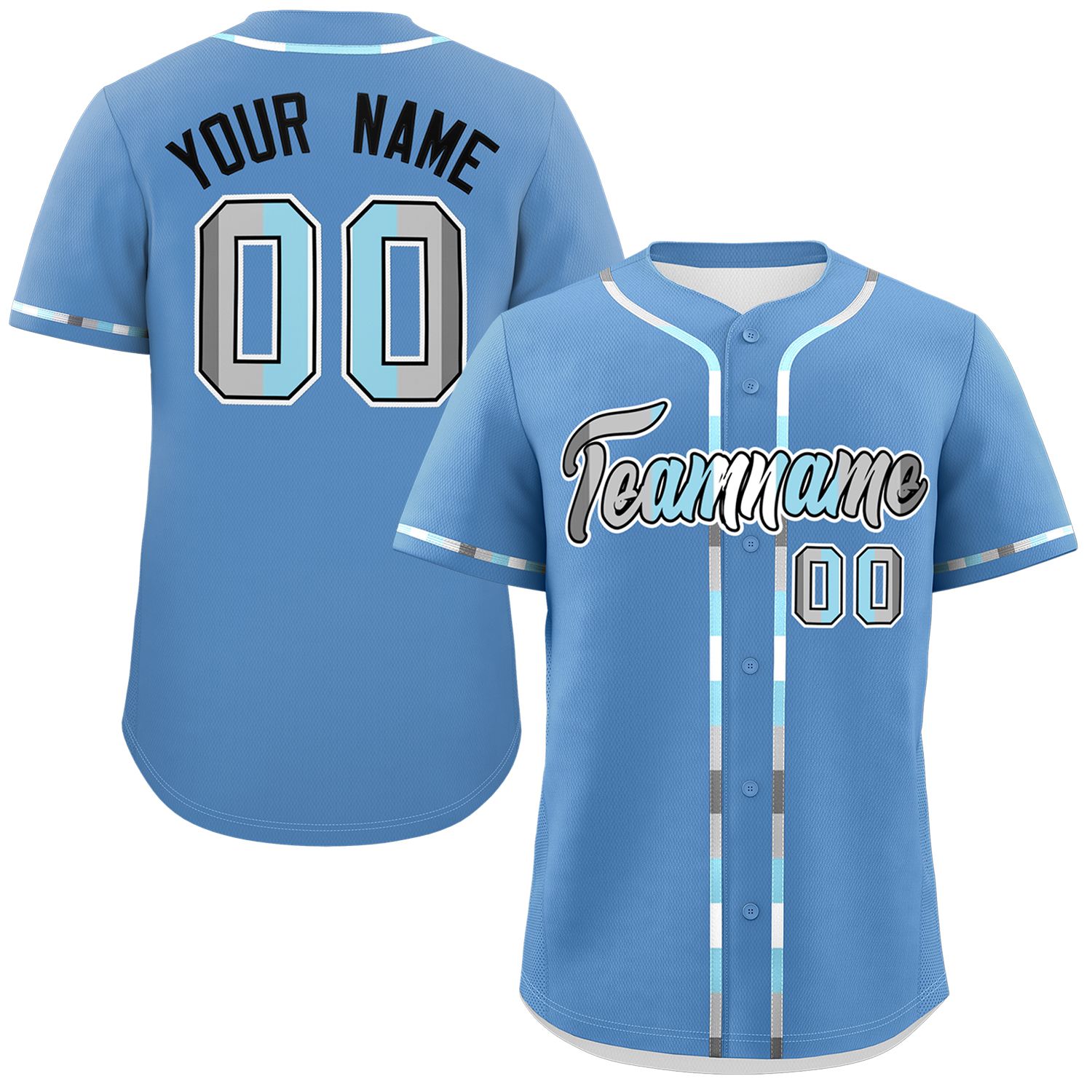 Custom Light Blue Demiboy For Pride Month Classic Style Authentic Baseball Jersey