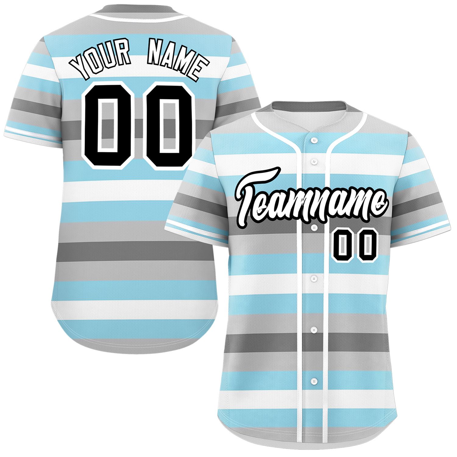 Custom Gray Powder Blue-White Demiboy For Pride Month Color Block Authentic Baseball Jersey