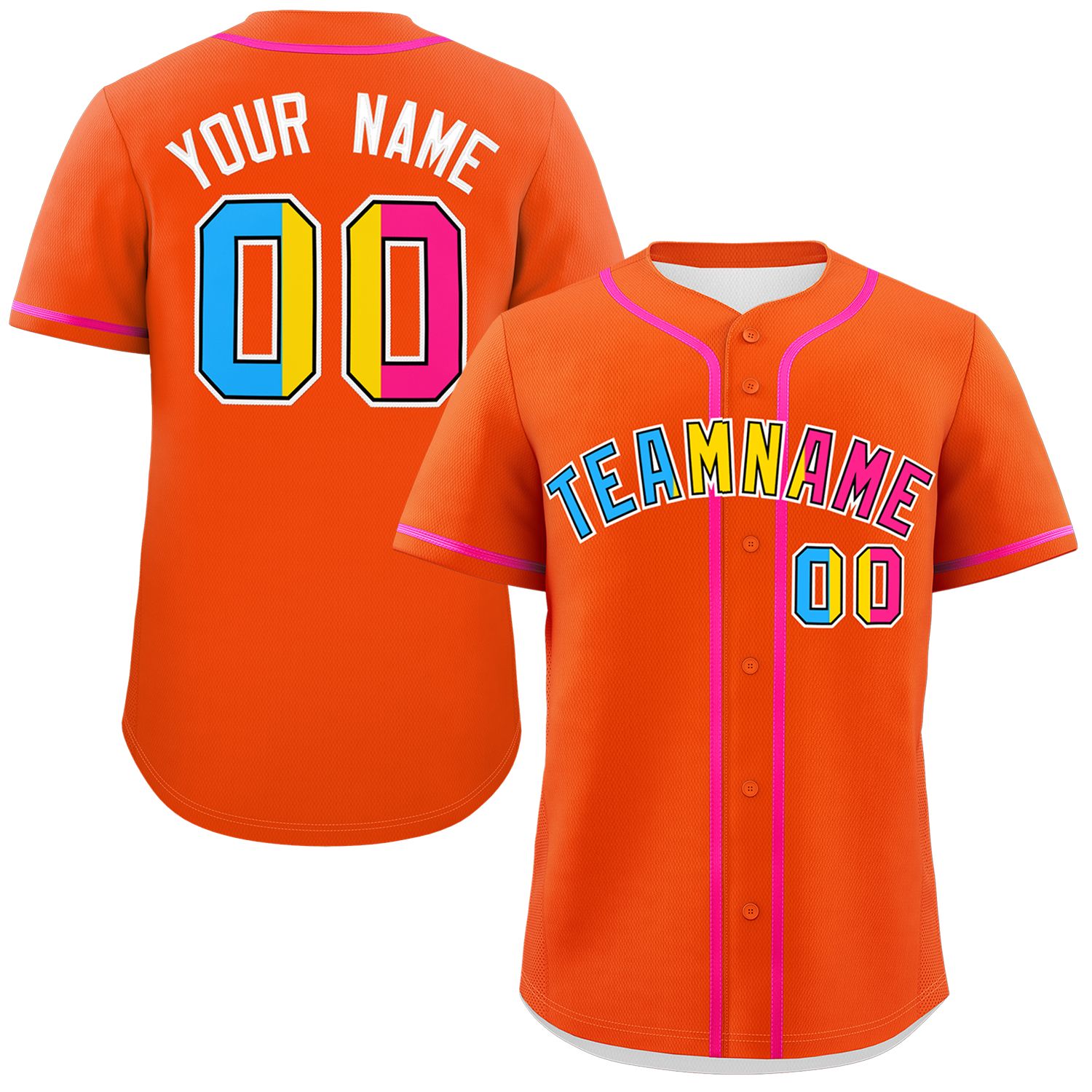 Custom Orange Pansexuality For Pride Month Classic Style Authentic Baseball Jersey