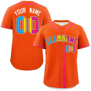 Custom Orange Pansexuality For Pride Month Classic Style Authentic Baseball Jersey