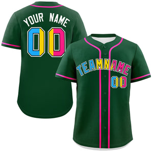 Custom Green Pansexuality For Pride Month Classic Style Authentic Baseball Jersey